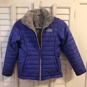 Girls North Face Reversible Mossbud Jacket Medium
